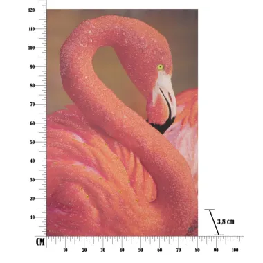 DRUK NA PŁÓTNIE Z APLIKACJAMI -A- FLAMINGO 80X3,8X120 cm